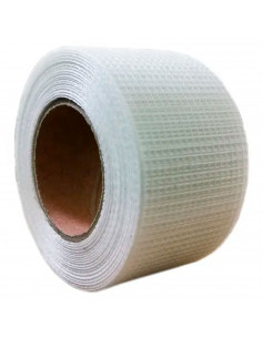 Tradineur - Cinta adhesiva de fibra de vidrio, malla, alta resistencia al desgarro, multiusos, rellenar grietas, reparar juntas,