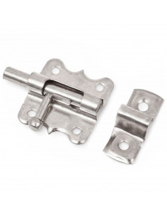 Tradineur - Cerrojo para puerta, pestillo universal de acero inoxidable, pasador de seguridad, fácil colocación mediante tornill