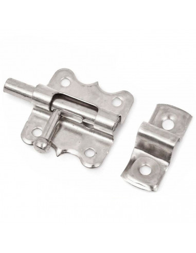 Tradineur - Cerrojo para puerta, pestillo universal de acero inoxidable, pasador de seguridad, fácil colocación mediante tornill