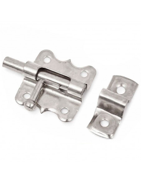 Tradineur - Cerrojo para puerta, pestillo universal de acero inoxidable, pasador de seguridad, fácil colocación mediante tornill