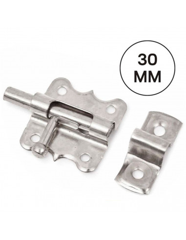 Tradineur - Cerrojo para puerta, pestillo universal de acero inoxidable, pasador de seguridad, fácil colocación mediante tornill