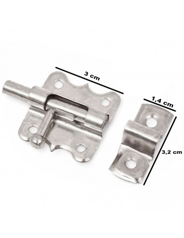 Tradineur - Cerrojo para puerta, pestillo universal de acero inoxidable, pasador de seguridad, fácil colocación mediante tornill