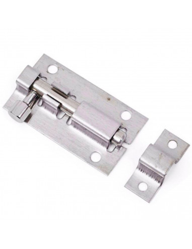 Tradineur - Cerrojo para puerta, pestillo universal, acero inoxidable, pasador de seguridad, fácil colocación mediante tornillos