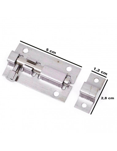 Tradineur - Cerrojo para puerta, pestillo universal, acero inoxidable, pasador de seguridad, fácil colocación mediante tornillos