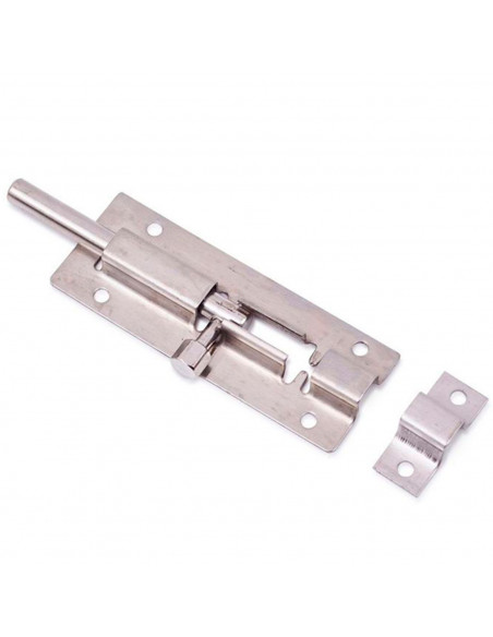 Tradineur - Cerrojo para puerta universal, pestillo de acero inoxidable, pasador de seguridad, fácil colocación mediante tornill