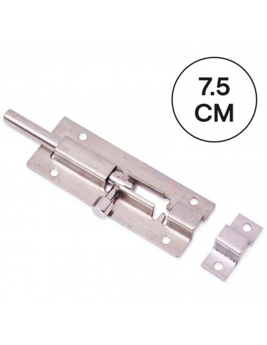 Tradineur - Cerrojo para puerta universal, pestillo de acero inoxidable, pasador de seguridad, fácil colocación mediante tornill