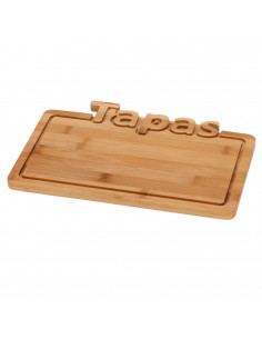 Tabla de bambú para servir, cortar, preparar, trocear, tapas, 25 x 17 x 1.1 cm