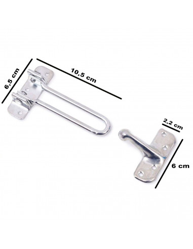 Tradineur - Cerrojo antirrobo para puerta, universal, pestillo de acero inoxidable, pasador de seguridad, fácil colocación media