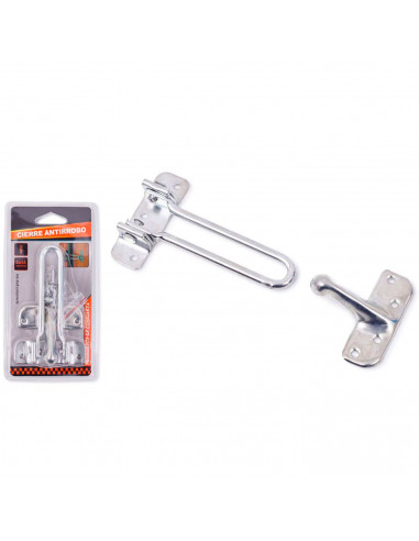 Tradineur - Cerrojo antirrobo para puerta, universal, pestillo de acero inoxidable, pasador de seguridad, fácil colocación media