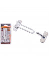 Tradineur - Cerrojo antirrobo para puerta, universal, pestillo de acero inoxidable, pasador de seguridad, fácil colocación media