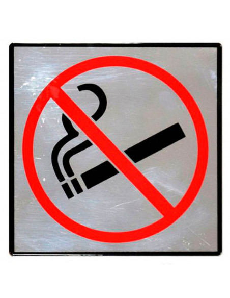 Tradineur - Señal de prohibido fumar, aluminio, pegatina cuadrada de prohibición, cartel con adhesivo, letrero, indicador labora