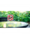 Tradineur - Señal de prohibido fumar, aluminio, pegatina cuadrada de prohibición, cartel con adhesivo, letrero, indicador labora