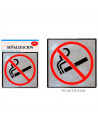 Tradineur - Señal de prohibido fumar, aluminio, pegatina cuadrada de prohibición, cartel con adhesivo, letrero, indicador labora
