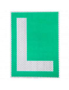 Tradineur - Pegatina L para exterior, conductor novel, reflectante, PVC, señal, cartel con adhesivo, ideal para coches con lunas