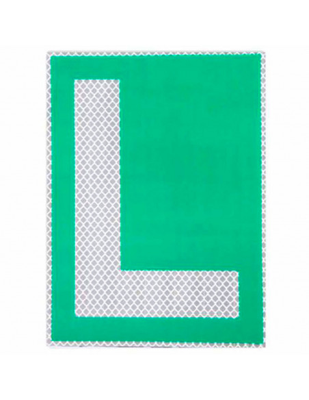 Tradineur - Pegatina L para exterior, conductor novel, reflectante, PVC, señal, cartel con adhesivo, ideal para coches con lunas