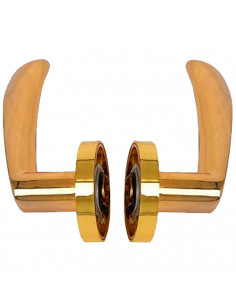 Tradineur - Manilla/Pomo para puerta - Base 50 mm - Fabricado en Latón y Acero - Juego de llaves - Incluye Tornillos - Color Dor