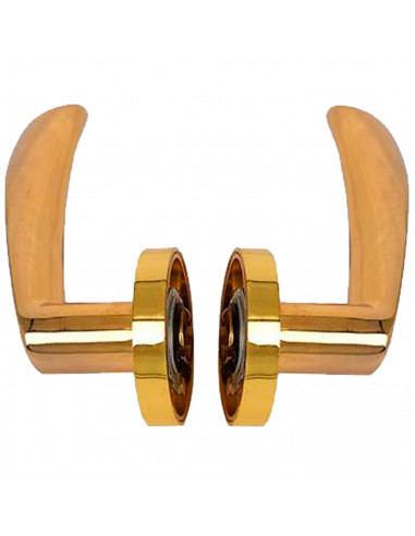 Tradineur - Manilla/Pomo para puerta - Base 50 mm - Fabricado en Latón y Acero - Juego de llaves - Incluye Tornillos - Color Dor