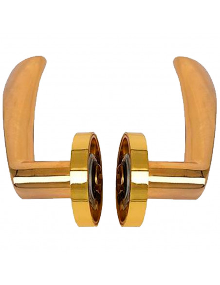 Tradineur - Manilla/Pomo para puerta - Base 50 mm - Fabricado en Latón y Acero - Juego de llaves - Incluye Tornillos - Color Dor
