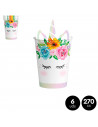 Tradineur - Set de decoración para cumpleaños, incluye guirnalda de princesa, mantel arcoiris y platos, vasos y servilletas de u