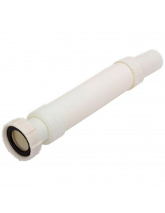 Tradineur - Tubo flexible de desagüe para fregadero, manguera de drenaje, sifón de plástico para lavabo, extensible de 260-813 m