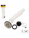 Tradineur - Tubo de desagüe flexible para fregadero con rejilla y tapón, manguera de drenaje, sifón de plástico para lavabo, ext