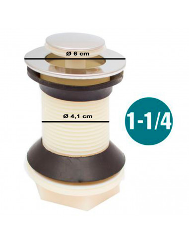 Tradineur - Válvula de desagüe para lavabo con click y rosca universal, tubo extensible, plástico y metal, accesorios de baño, a