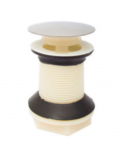 Tradineur - Válvula de desagüe para lavabo con click, rosca universal, tubo extensible, plástico y metal, accesorios de baño, as