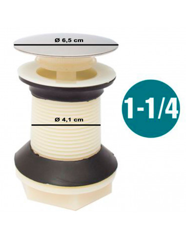 Tradineur - Válvula de desagüe para lavabo con click, rosca universal, tubo extensible, plástico y metal, accesorios de baño, as