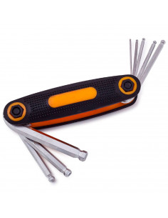 Tradineur - Navaja con 8 llaves hexagonales, H1.5, H2, H2.5, H3, H4, H5, H6 y H8, llaves allen para tornillos, multiusos, bricol
