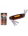 Tradineur - Navaja con 8 llaves hexagonales, H1.5, H2, H2.5, H3, H4, H5, H6 y H8, llaves allen para tornillos, multiusos, bricol