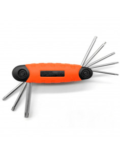 Tradineur - Navaja con 8 llaves allen, cabeza torx estrellada, T9, T10, T15, T20, T25, T27, T30 y T40, llaves para tornillos, mu