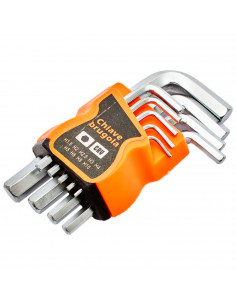 Tradineur - Set de 9 llaves hexagonales, H1.5, H2, H2.5, H3, H4, H5, H6, H8 y H10, llaves allen para tornillos, multiusos, brico