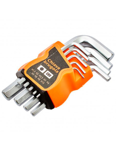 Tradineur - Set de 9 llaves hexagonales, H1.5, H2, H2.5, H3, H4, H5, H6, H8 y H10, llaves allen para tornillos, multiusos, brico Tradineur - Set de 9 llaves hexagonales, H1.5, H2, H2.5, H3, H4, H5, H6, H8 y H10, llaves allen para tornillos, multiusos, brico