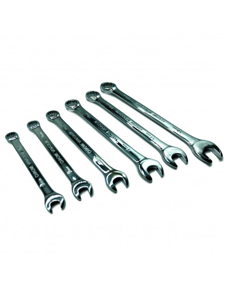 Tradineur - Set de 6 llaves combinadas, 8, 9, 11, 13, 14 y 17 mm, cromo de vanadio, llaves mixtas para tornillos, multiusos, bri Tradineur - Set de 6 llaves combinadas, 8, 9, 11, 13, 14 y 17 mm, cromo de vanadio, llaves mixtas para tornillos, multiusos, bri