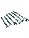 Tradineur - Set de 6 llaves combinadas, 8, 9, 11, 13, 14 y 17 mm, cromo de vanadio, llaves mixtas para tornillos, multiusos, bri