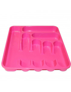 Bandeja organizadora de plástico, de color surtido, de 5 x 37,5 x 41,5 cm, Recipiente para ordenación y almacenamiento de cubert