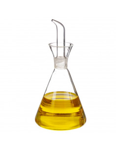 Tradineur - Aceitera de cristal con sistema antigoteo, elaboración artesanal, cristal fino y elegante, dispensador de aliño rell