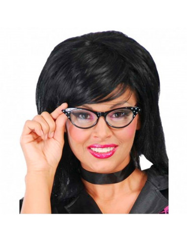 Tradineur - Gafas de los años 60, plástico, complemento para disfraces de época, carnaval, Halloween, cosplay, celebraciones, fi