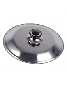 Tradineur - Tapa giratortillas de acero inoxidable, diámetro 26 cm, plato volteatortillas para sartén para dar la vuelta fácilme