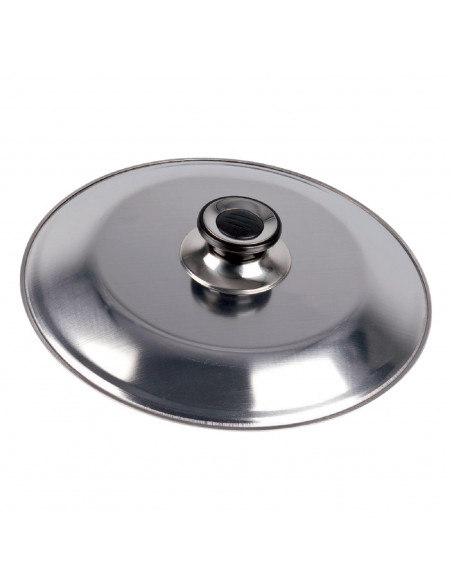 Tradineur - Tapa giratortillas de acero inoxidable, diámetro 26 cm, plato volteatortillas para sartén para dar la vuelta fácilme