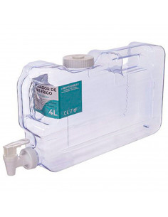 Tradineur - Dispensador de agua reutilizable de plástico, botella con grifo y asas, recipiente para servir bebidas frías, refres