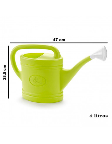 Tradineur - Regadera de plástico con línea de medida, fácil llenado, ligera y versátil, regar plantas, flores, interior y exteri