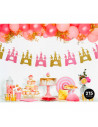 Tradineur - Guirnalda de castillos con glitter, cartón, decoración de cumpleaños, comuniones, fiestas, Navidad, diseñado en Espa