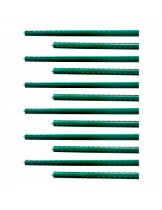 Tradineur - Pack de 12 tutores de acero plastificado para plantas, varillas, guías, estacas para el crecimiento correcto de cult