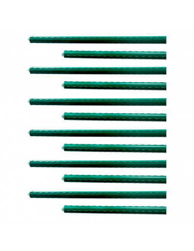 Tradineur - Pack de 12 tutores de acero plastificado para plantas, varillas, guías, estacas para el crecimiento correcto de cult