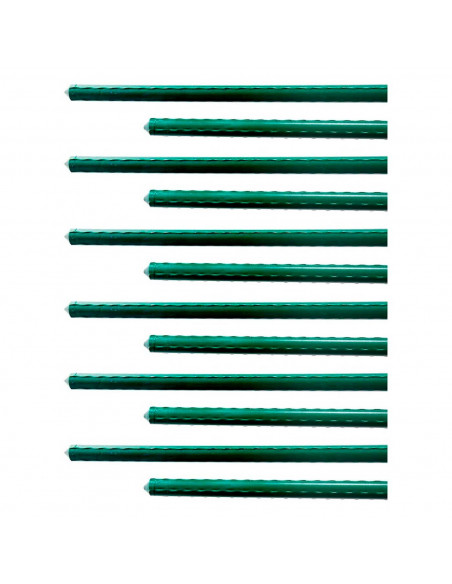 Tradineur - Pack de 12 tutores de acero plastificado para plantas, varillas, guías, estacas para el crecimiento correcto de cult