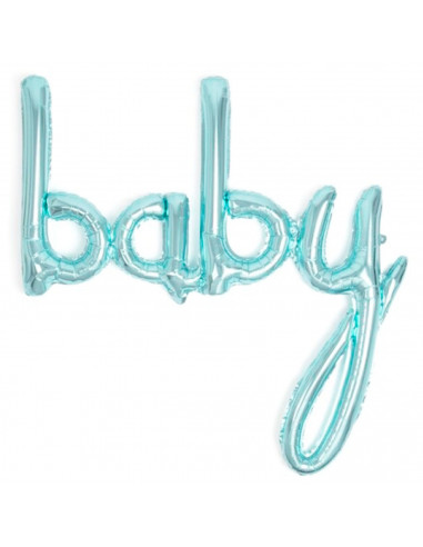 Tradineur - Guirnalda de globo metalizada Baby, incluye inflador y cinta de 3 m, decoración de cumpleaños, bautizos, Baby Shower