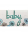 Tradineur - Guirnalda de globo metalizada Baby, incluye inflador y cinta de 3 m, decoración de cumpleaños, bautizos, Baby Shower