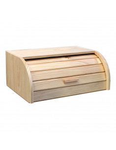 Artema - Panera de madera con tapa de persiana, de 15,5 x 48,1 x 25,8 cm. Recipiente para almacenar pan con tapa, válido para ho
