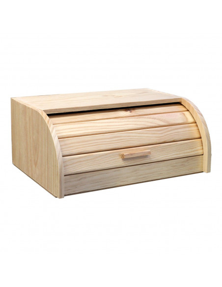 Artema - Panera de madera con tapa de persiana, de 15,5 x 48,1 x 25,8 cm. Recipiente para almacenar pan con tapa, válido para ho